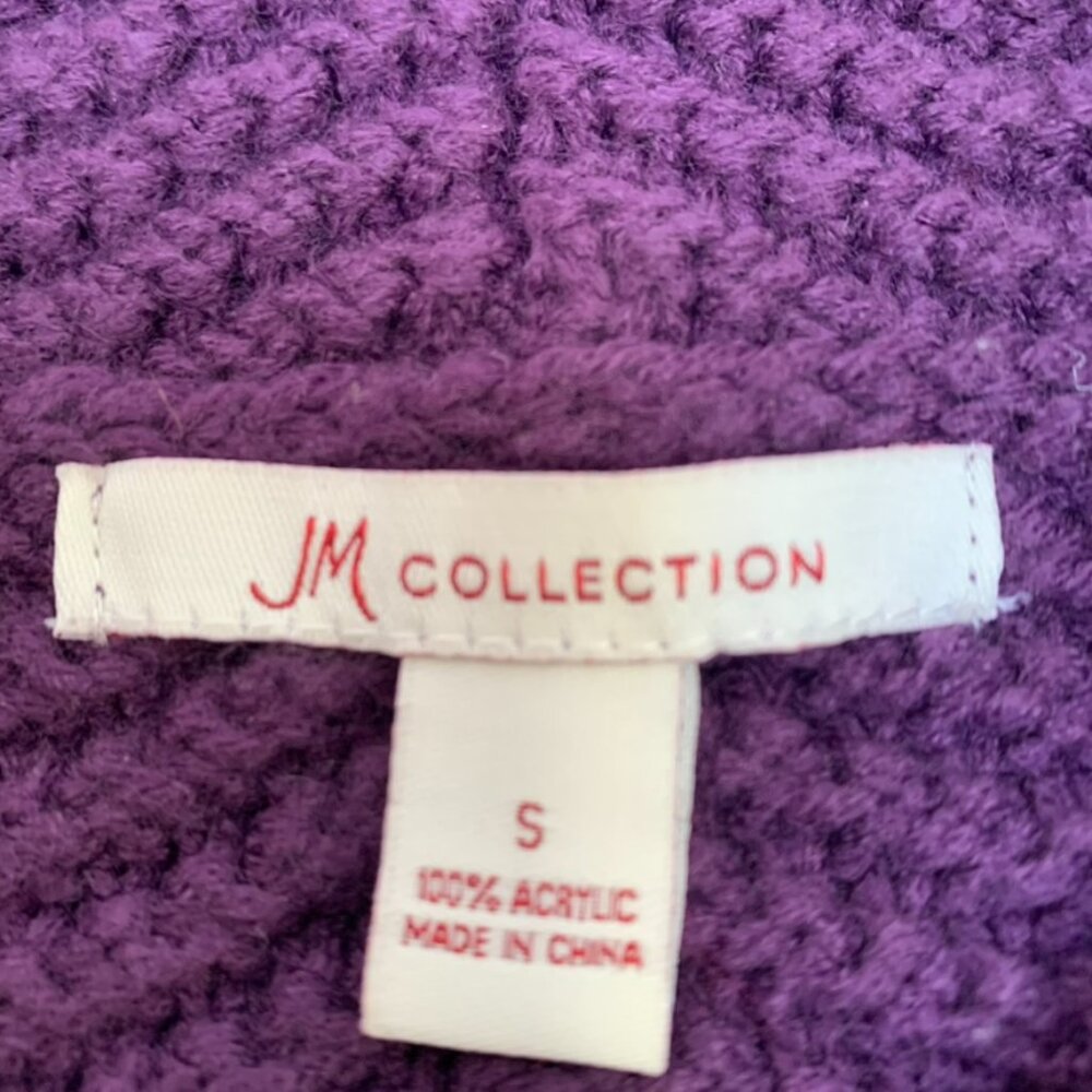 JM Collection Womens Size Small Deep Purple One Button Cardigan Sweater - Picture 5 of 9